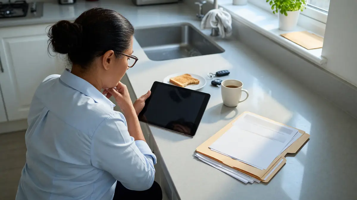 Neutral desk scene representing promotional caution